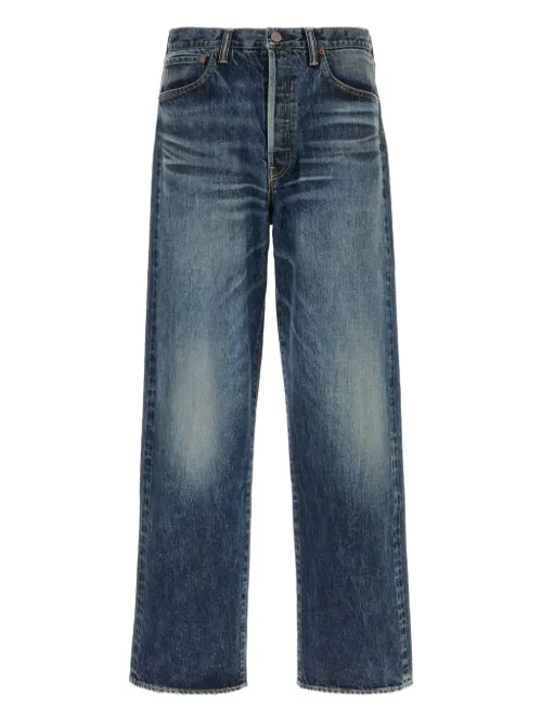 Visvim jean à patch logo - Bleu - visvim - Modalova