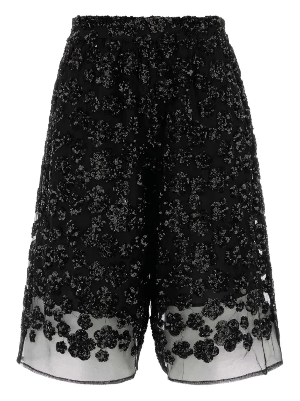 cecilie bahnsen フリルショートパンツ ブラック Cecilie Bahnsen Angelica ショートパンツ | ブラック | FARFETCH JP