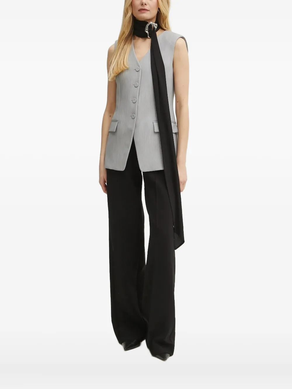 Patrizia Pepe V-neck Vest In Gray
