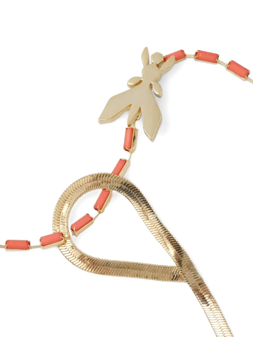 Patrizia Pepe Fly-pendant Multi-chain Necklace In Gold