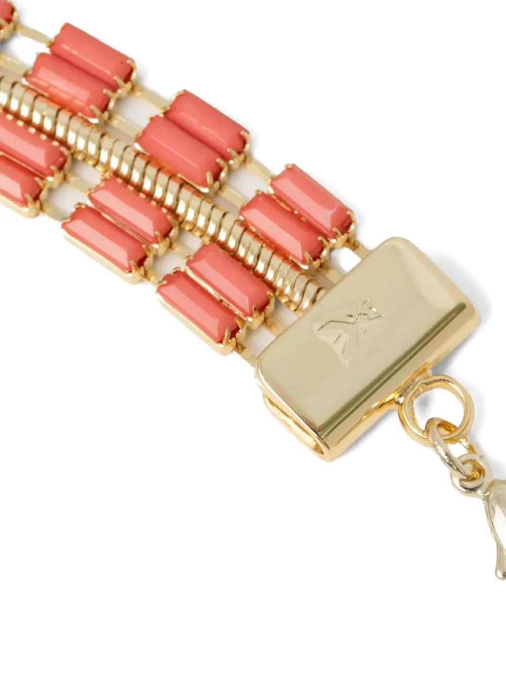 Patrizia Pepe Bead-embellished Bracelet In Orange