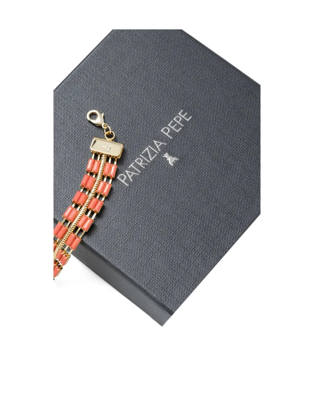 Patrizia Pepe Bead-embellished Bracelet In Orange