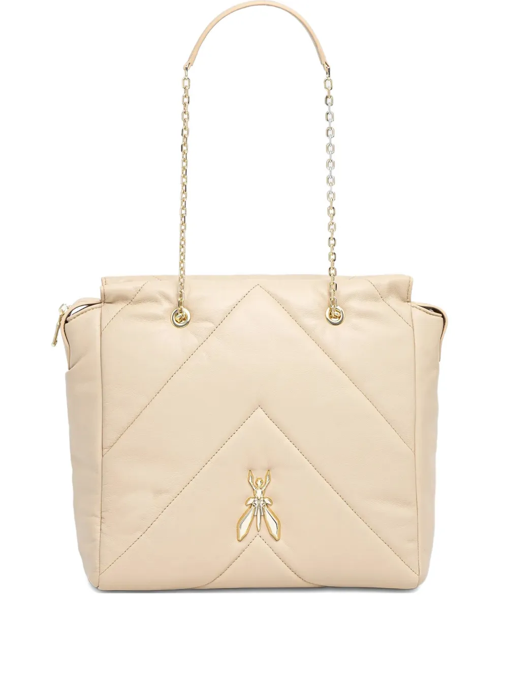 Patrizia Pepe Shopper met logoplakkaat Beige
