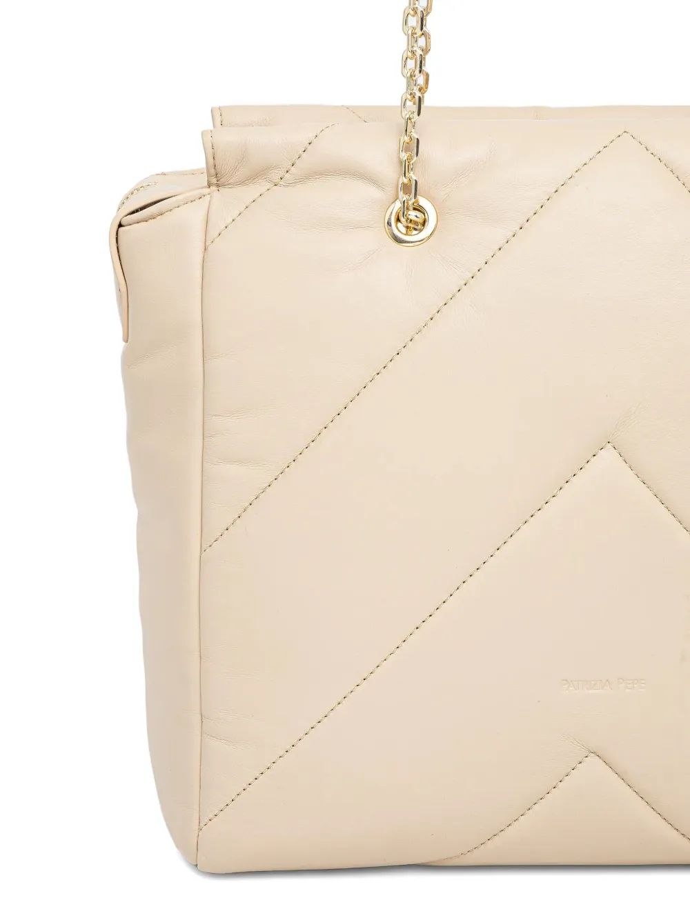 Patrizia Pepe Shopper met logoplakkaat Beige
