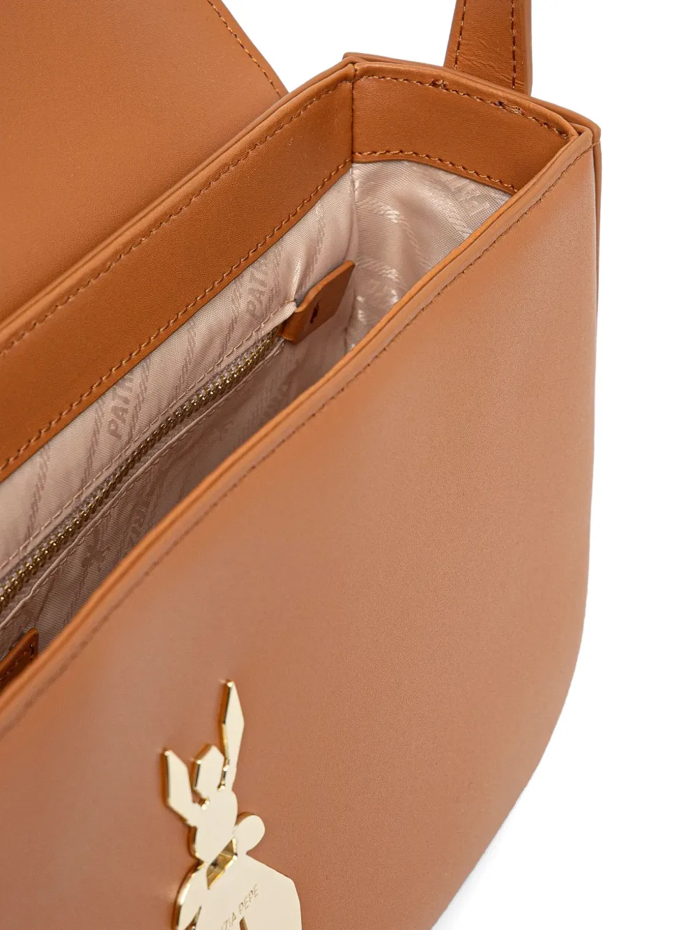 Patrizia Pepe Leren crossbodytas Bruin