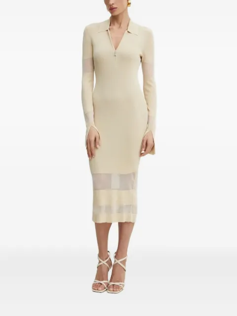 Patrizia Pepe ribbed panelled zip-front dress