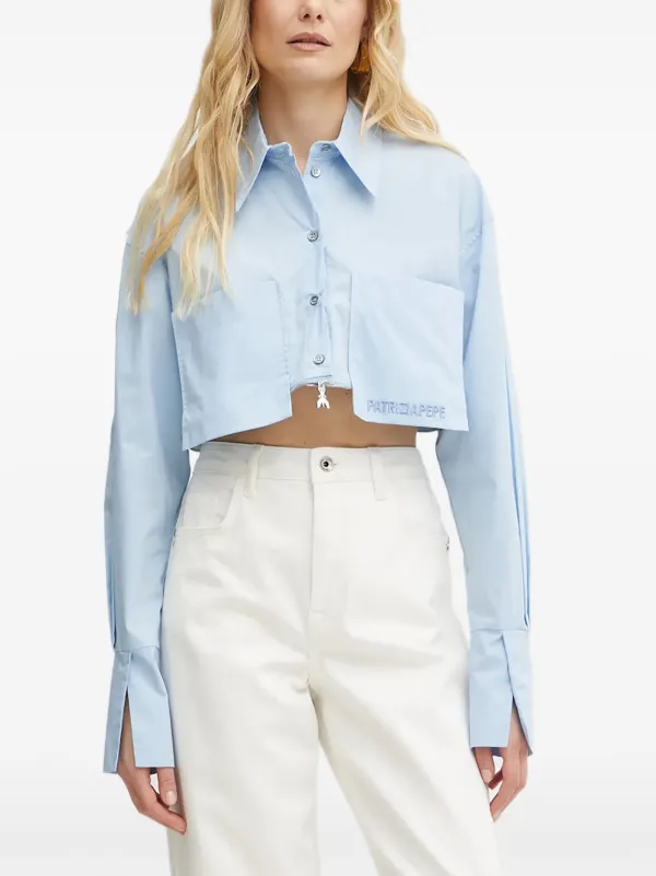 Patrizia Pepe ジップディテール シャツ | ブルー | FARFETCH JP