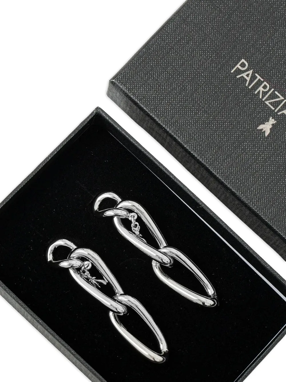 Patrizia Pepe New Chain Drop Earrings In White