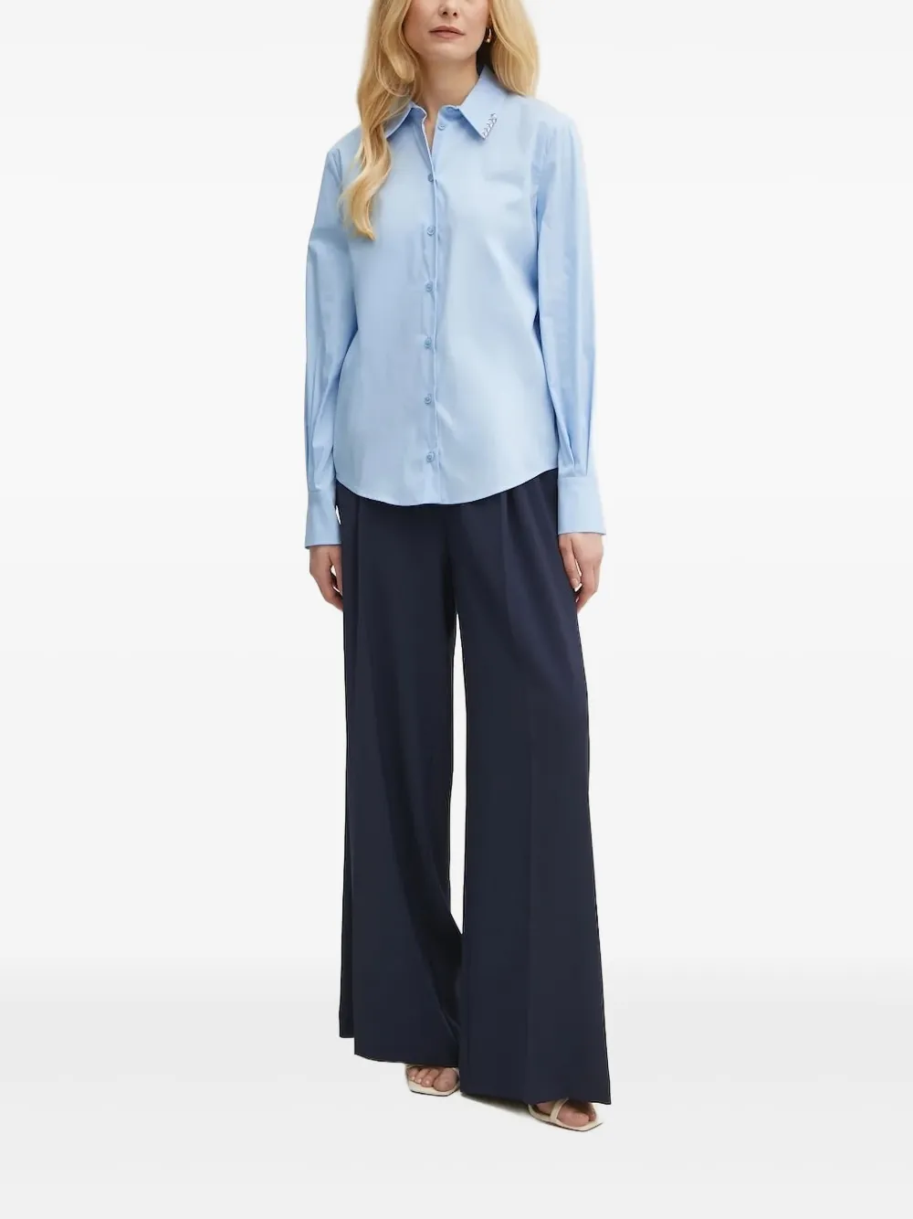 Patrizia Pepe ring-detail shirt | Blue | Image 1