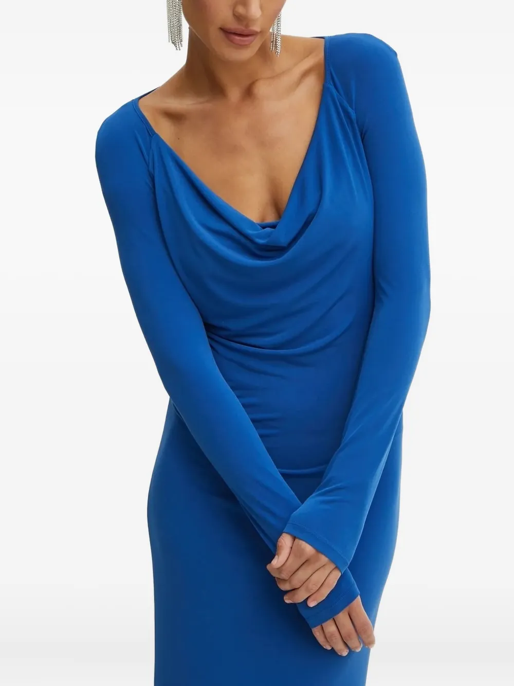 Patrizia Pepe Maxi-jurk met hoge hals Blauw