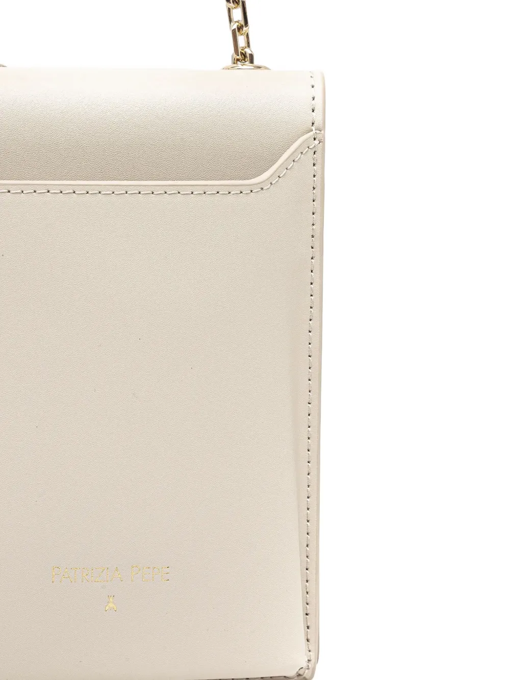 Patrizia Pepe Leather Travel Bag In Neutrals