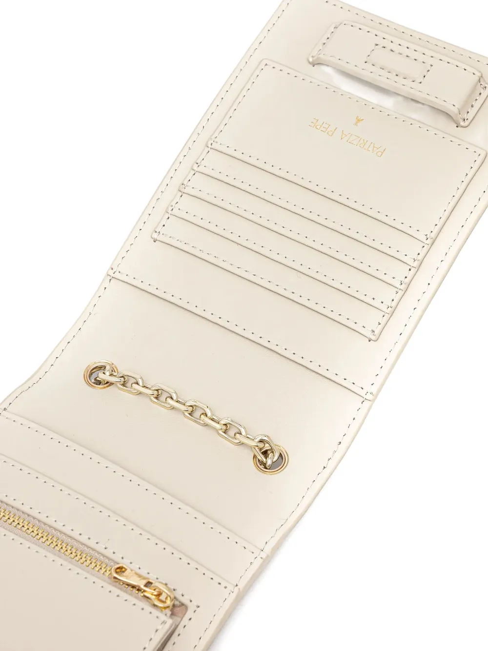 Patrizia Pepe Leather Travel Bag In Neutrals