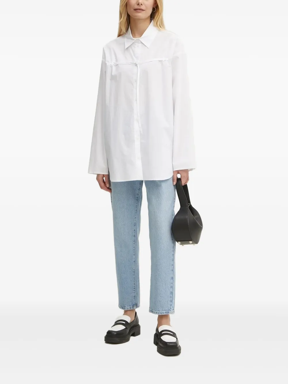 Patrizia Pepe central-tie poplin shirt | White | Image 1