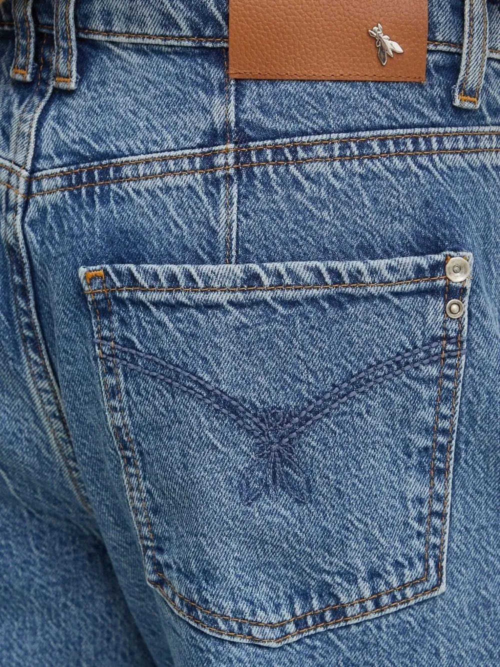 Patrizia Pepe Jeans met geborduurde zak Blauw