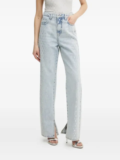 Patrizia Pepe crystal-embellished straight-leg jeans