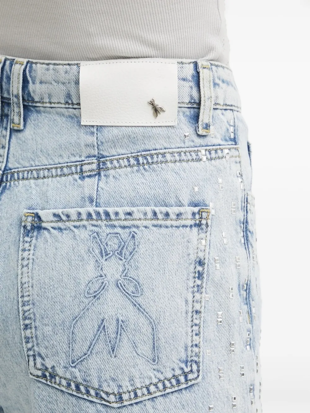 Patrizia Pepe Jeans verfraaid met kristallen Blauw
