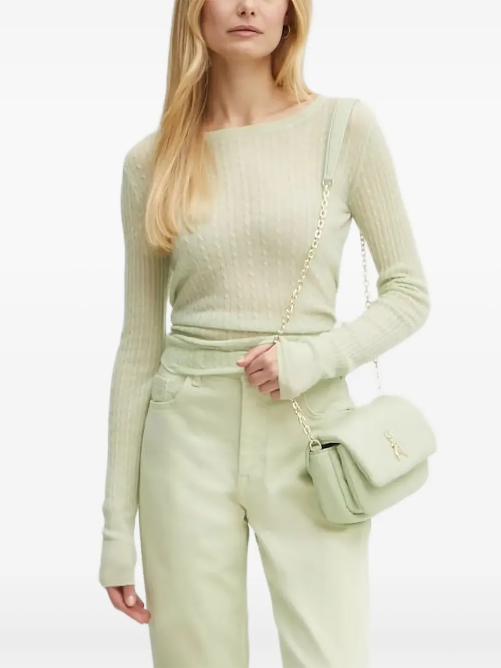 Patrizia Pepe Cable-knit Sweater In Green