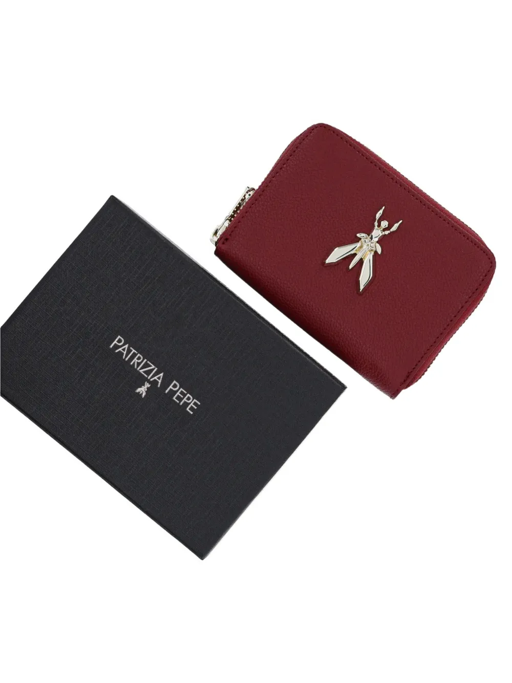 Patrizia Pepe Medium leren portemonnee Rood