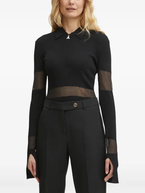 Patrizia Pepe ribbed-knit polo-neck top