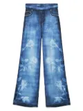 Blugirl denim-effect satin trousers - Blue