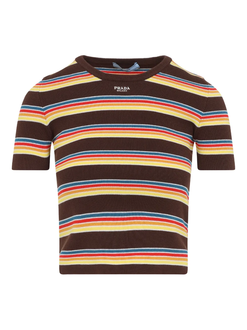 Prada Gestreept T-shirt Bruin