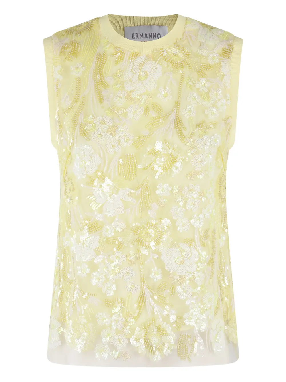 ERMANNO FIRENZE  floral sequin-embellished top | Yellow | Image 1