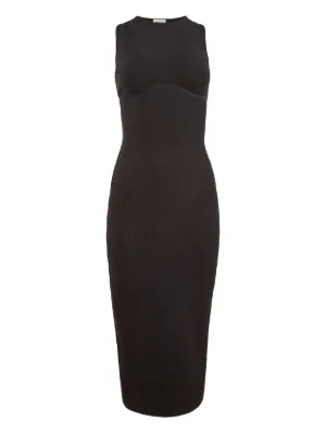 Maison Close Striped Midi Dress | Black | FARFETCH FI