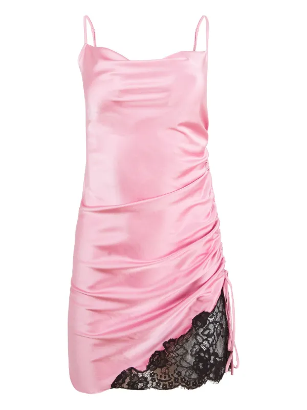 mal pink dress fleur du mal Embellished Dress W/ Cutout in Some Like It Hot Pink