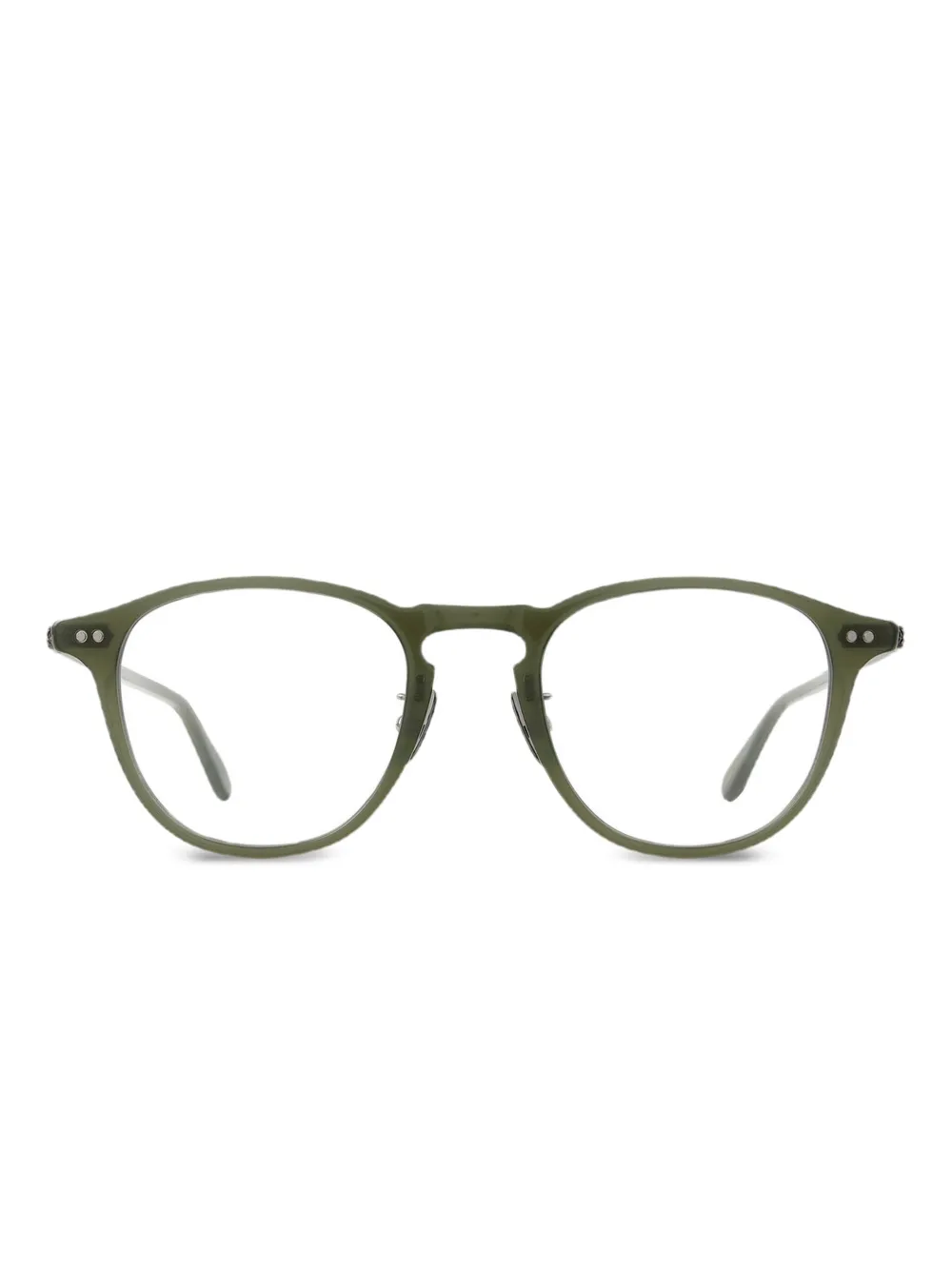 Garrett Leight Hampton bril met rond montuur Groen