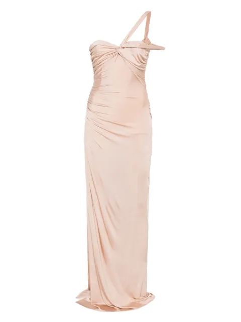 TOM FORD twisted-front one-shoulder gown