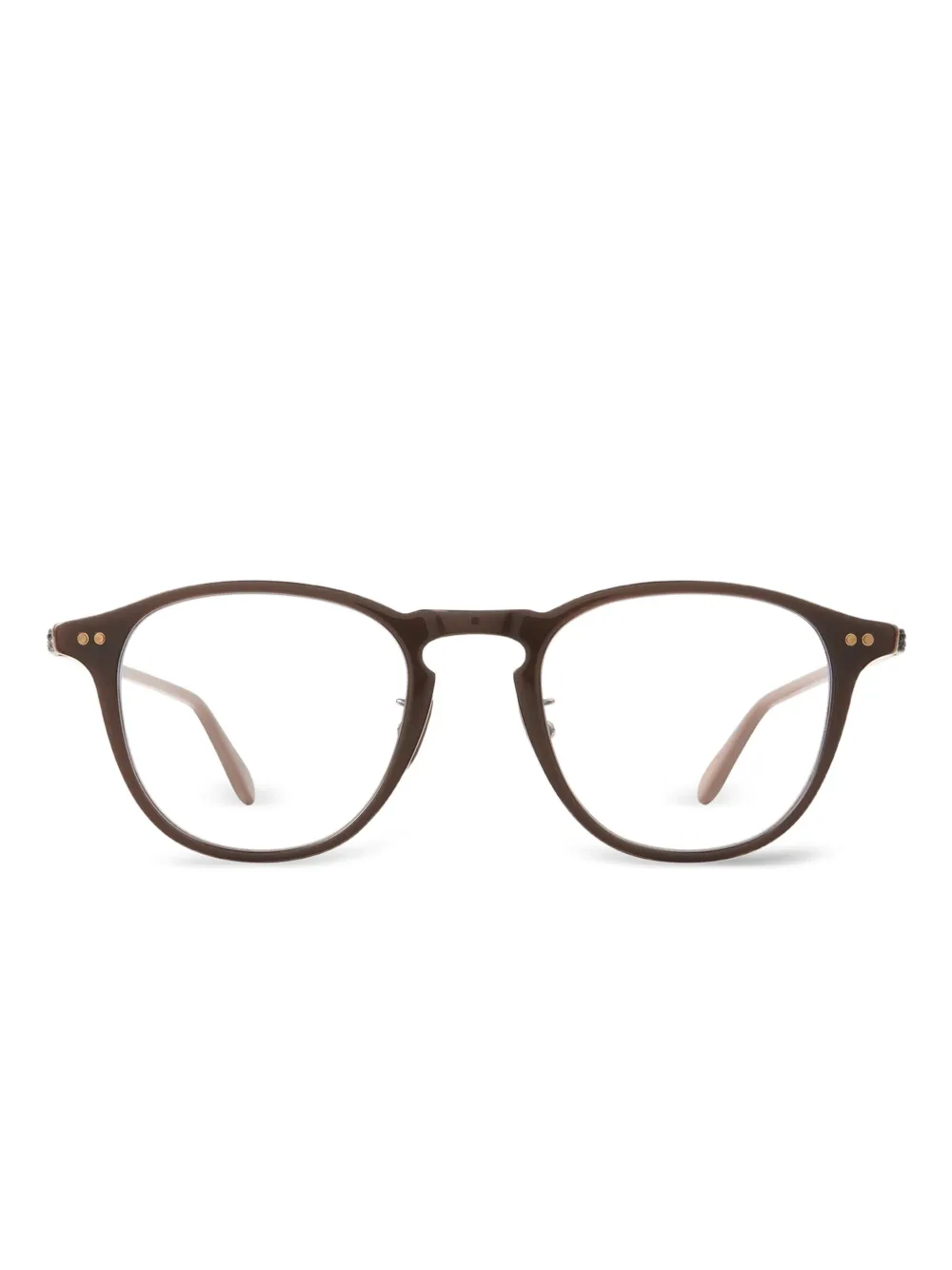 Garrett Leight Hampton bril met rond montuur Bruin