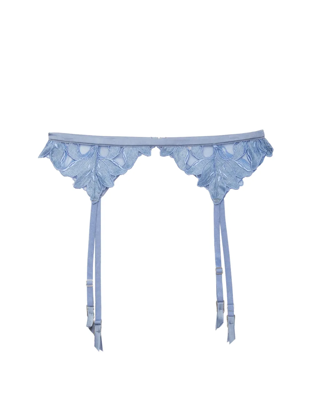 Fleur Du Mal Lily Garter Belt In Blue