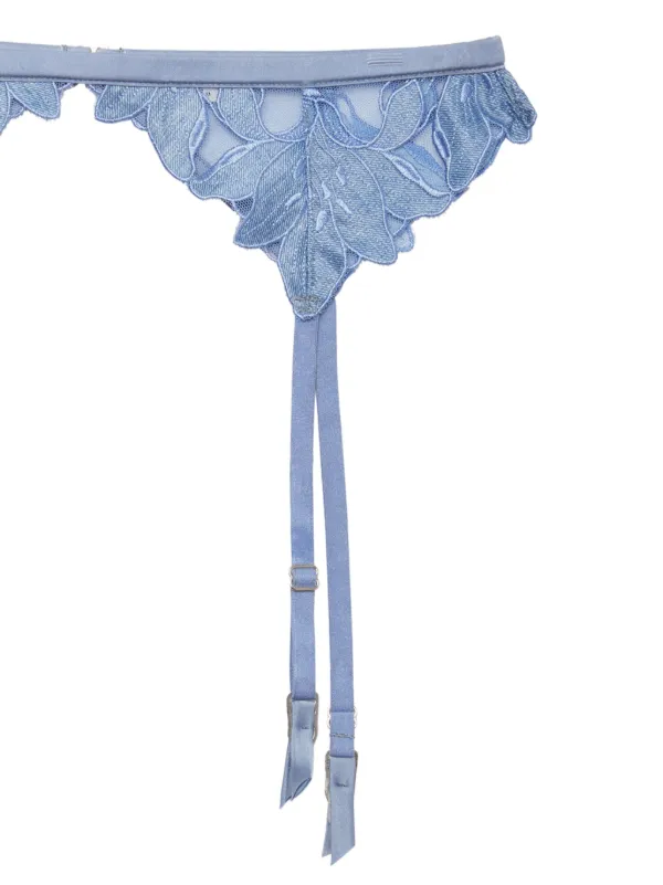 Fleur Du Mal Lily Garter Belt | Blue | FARFETCH GE Fleur Du Mal Lily Garter Belt | Blue | FARFETCH GE