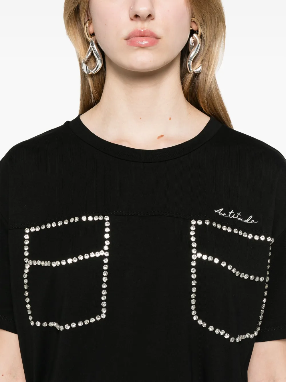 TWINSET T-shirt verfraaid met stras Zwart