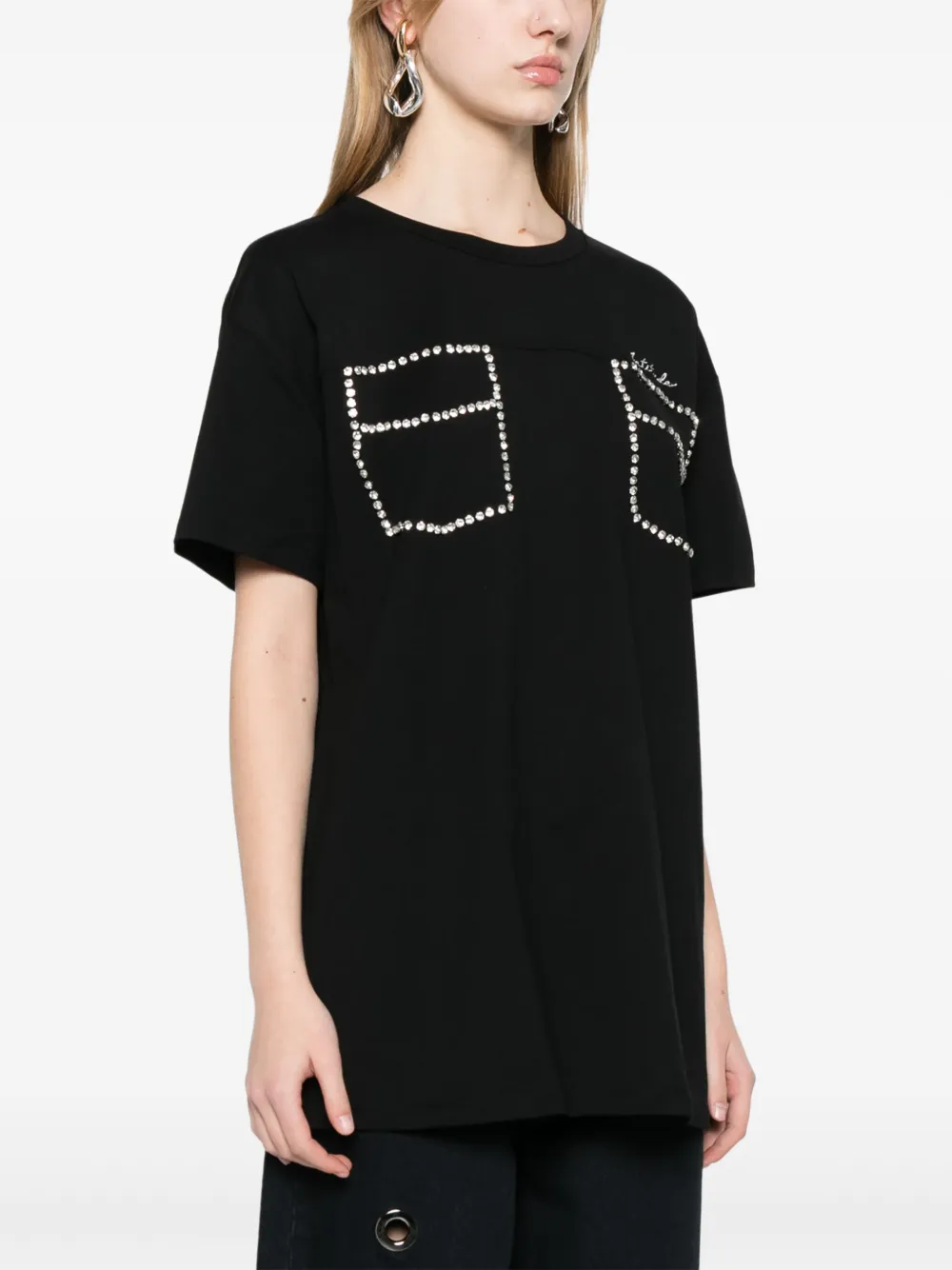 TWINSET T-shirt verfraaid met stras Zwart