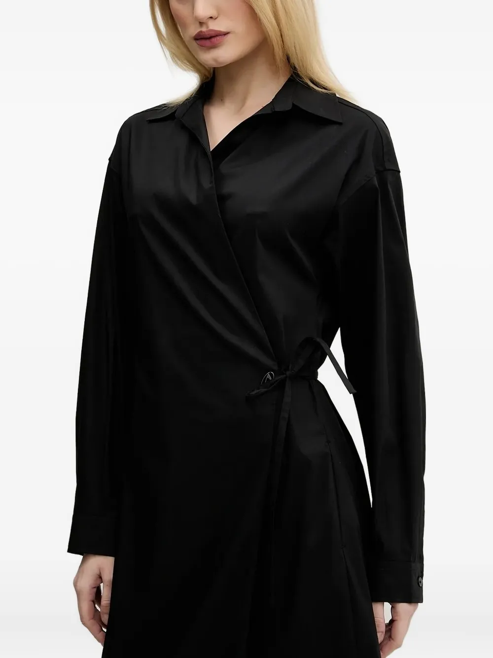 Diesel Wraparound Shirt Dress In Black