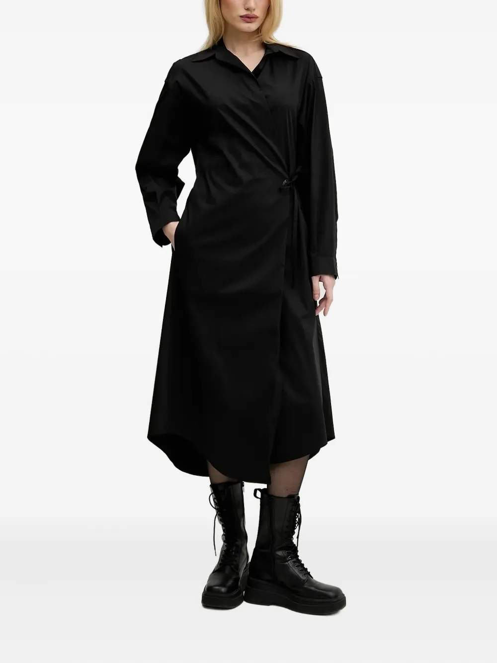 Diesel wraparound shirt dress - ブラック Diesel wraparound shirt dress - ブラック