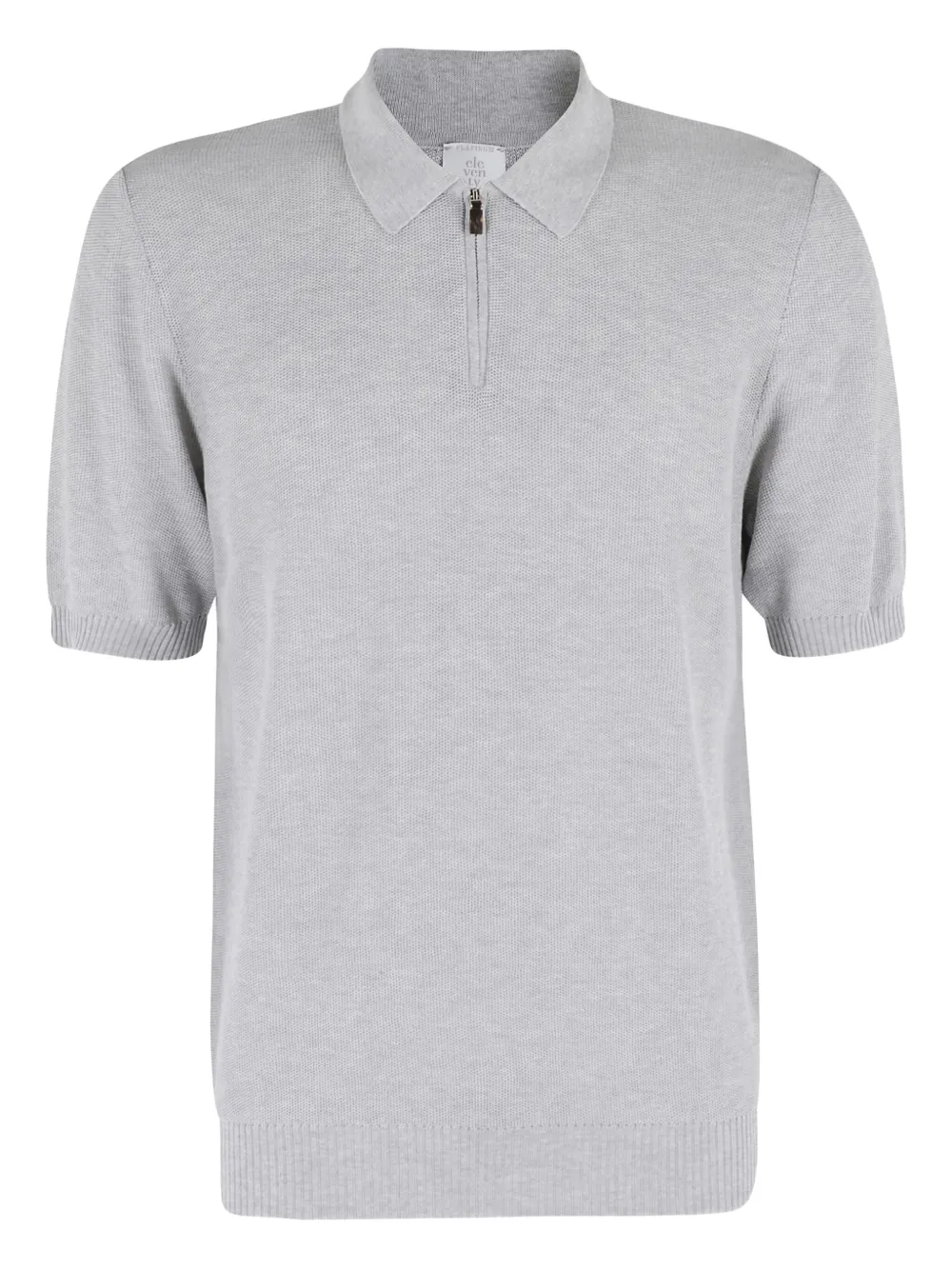 Eleventy playera tipo polo con cierre en la parte delantera | gris | Image 1
