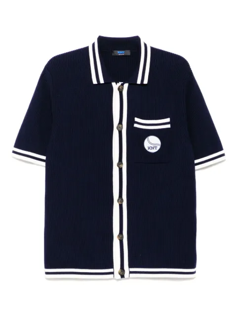 Kiton logo-patch shirt
