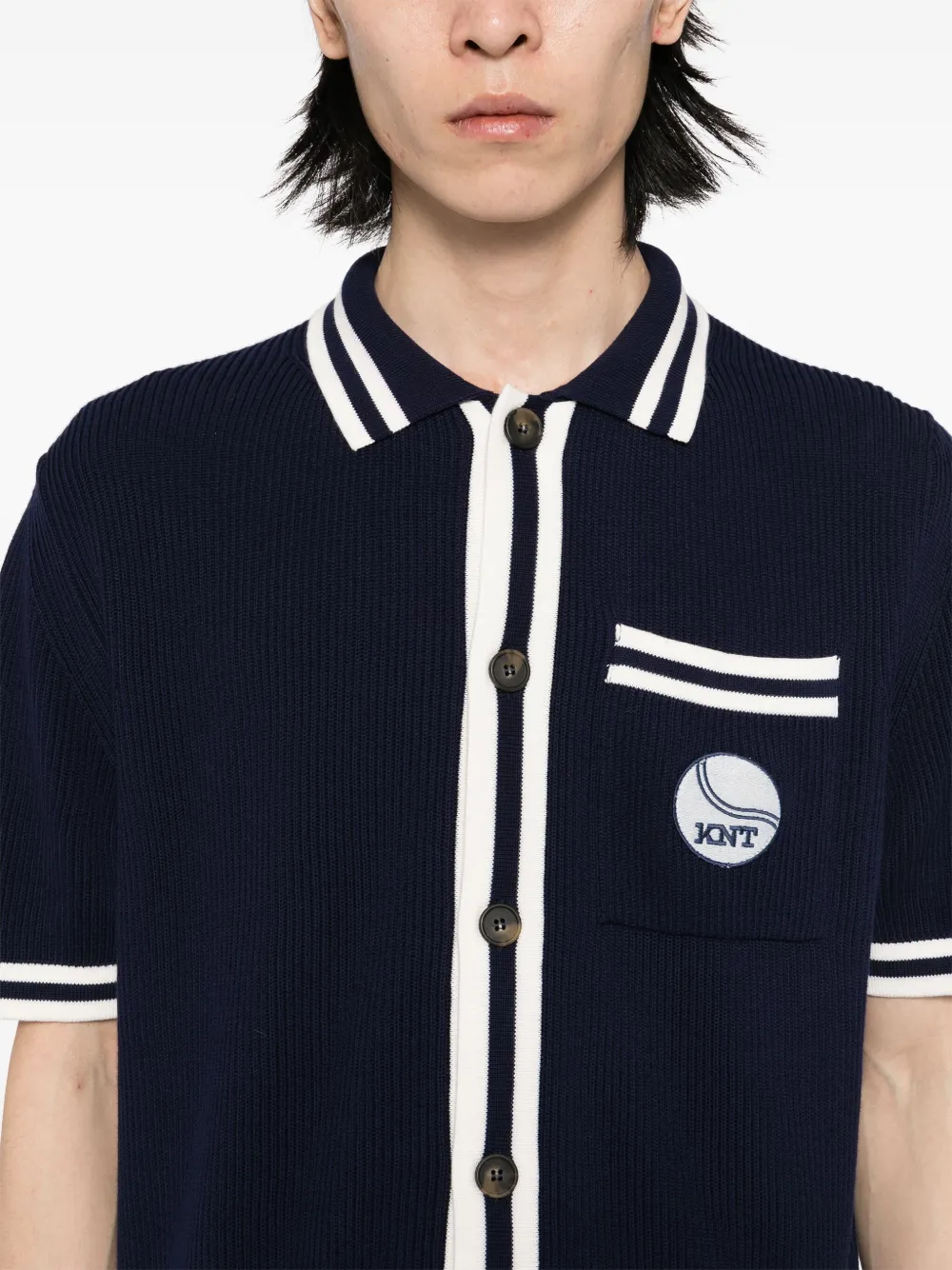 KITON LOGO-PATCH SHIRT 