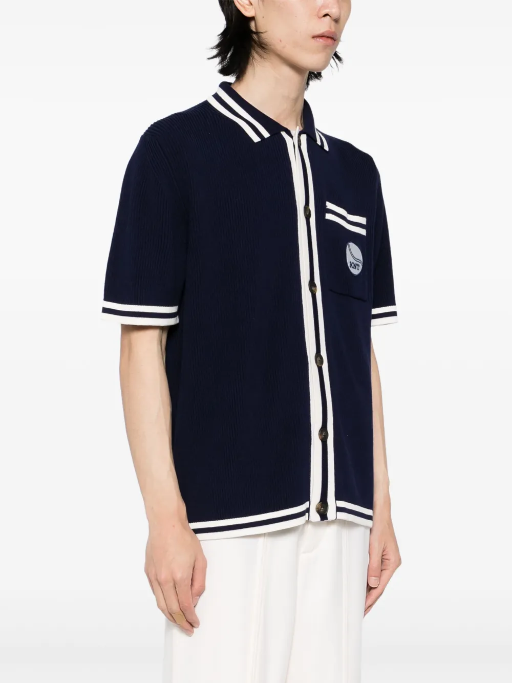 KITON LOGO-PATCH SHIRT 