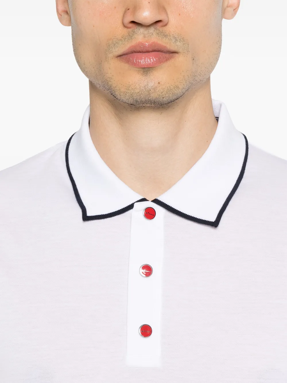 Kiton Poloshirt met contrasterende afwerking Wit