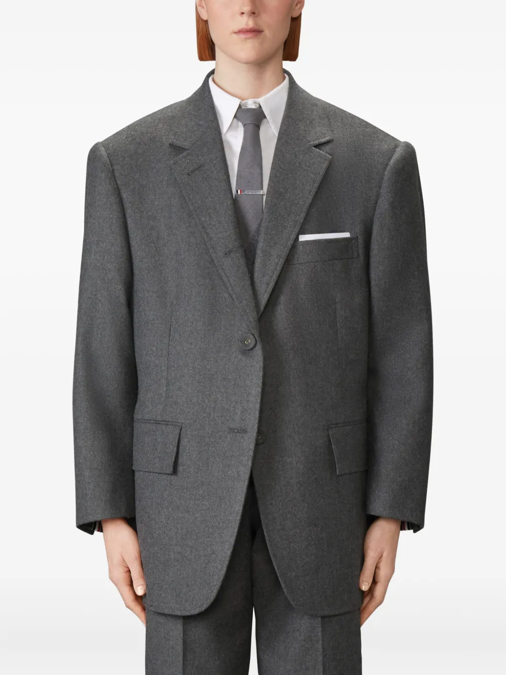Thom Browne Flanellen blazer Grijs