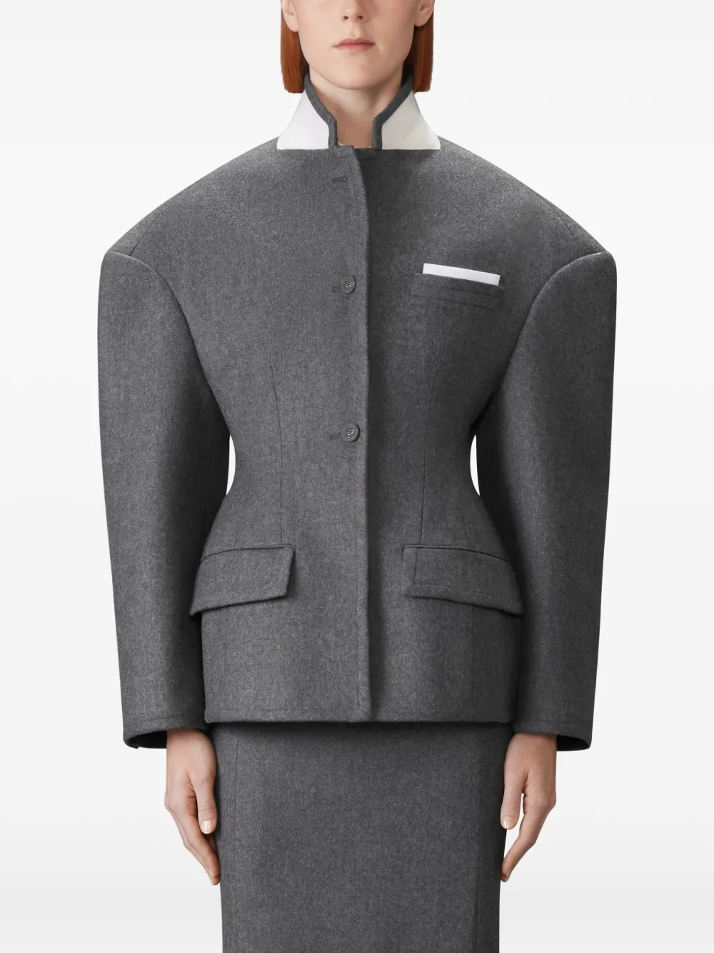 Thom Browne Wool Flannel Jacket In Gray