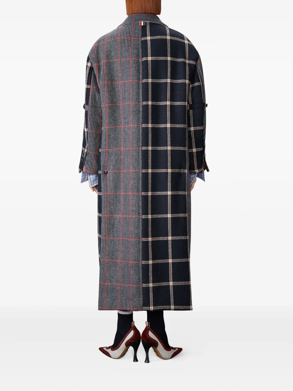 Thom Browne Funmix Prince of Wales geruite jas Blauw