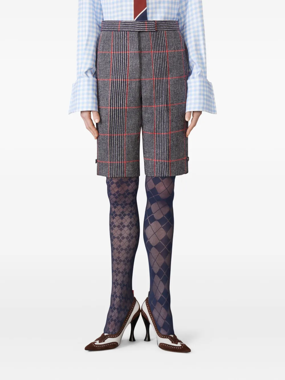 Thom Browne Hunting oversized tweed bermuda shorts Grijs