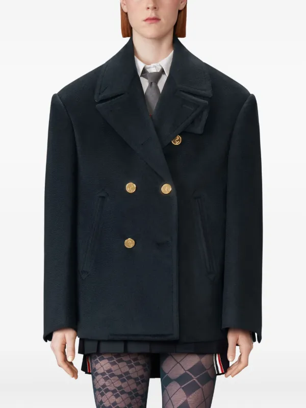 トムブラウン　ピーコート Thom Browne Ziberline カシミア ピーコート | ブルー | FARFETCH JP