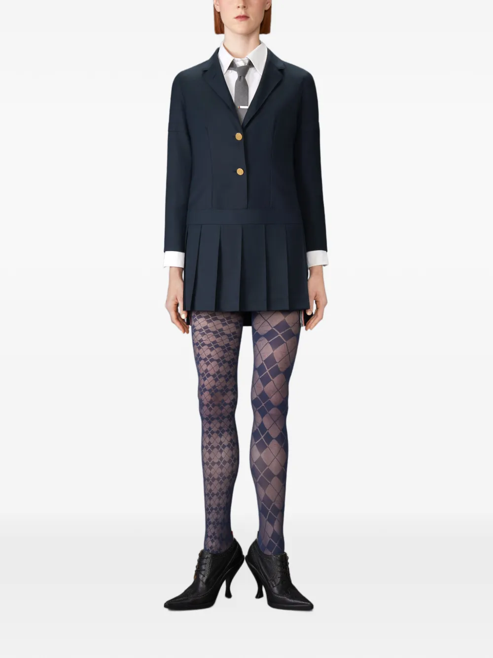Thom Browne Super 120's twill mini-jurk Blauw