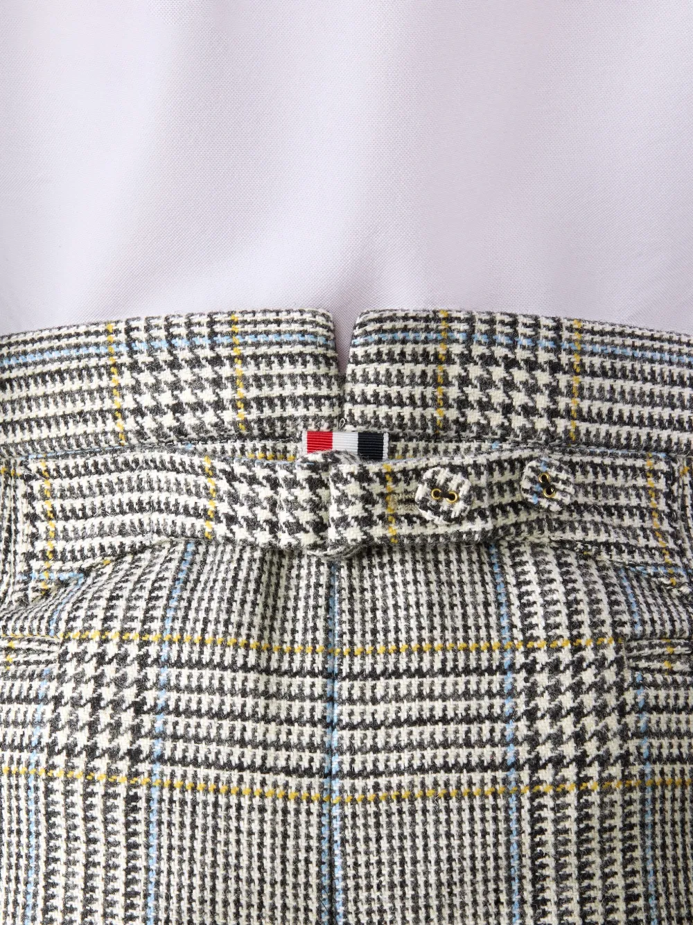 Thom Browne Pow Glen Plaid Hunting Tweed Crop Backstrap Trousers In Gray