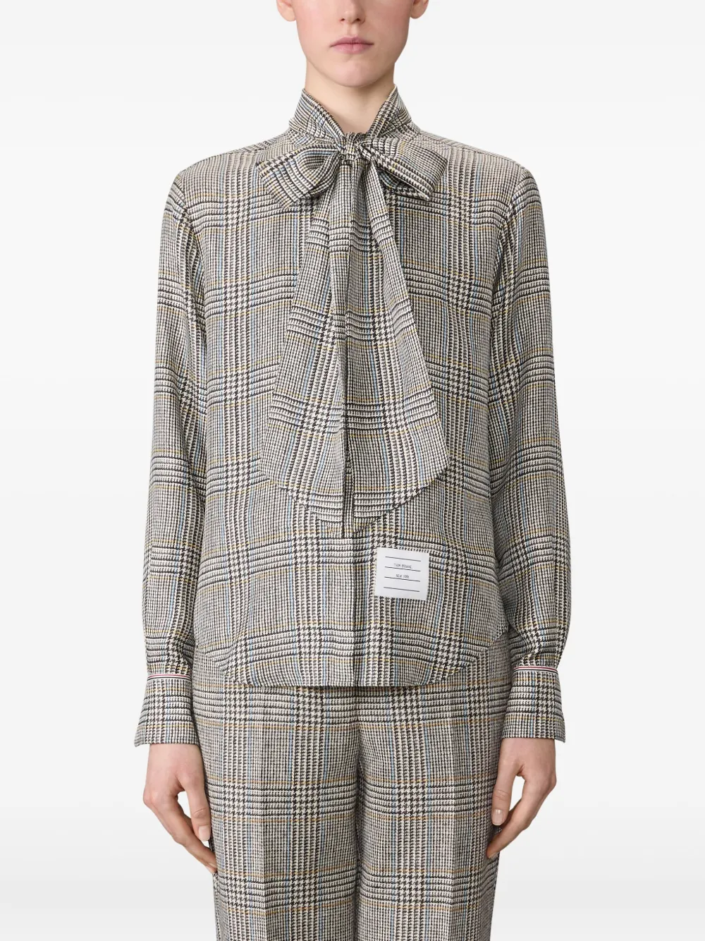 Thom Browne Prince Of Wales Check Shirt Shirt And Blouse Multicolor In Gray